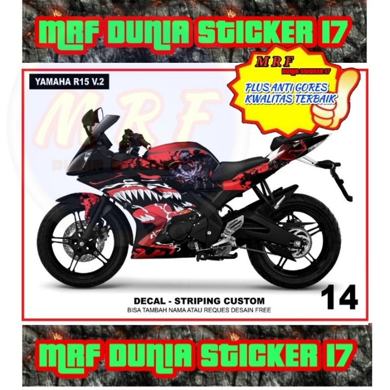 Decal Stiker Motor Yamaha R15 V2 Full Body Modifikasi 14