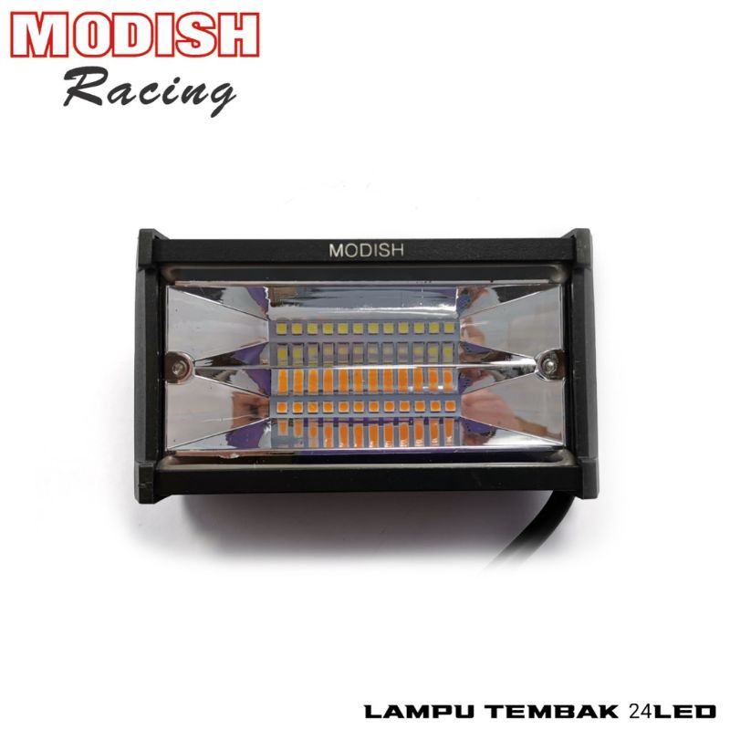 Terbaru Lampu Tembak 24Mata Led mini Cwl 4597 Nyala 2Warna White Yellow Strobo 3mode Motor