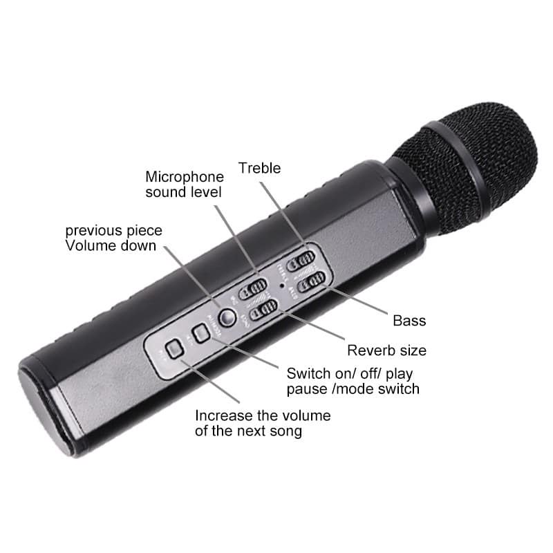 Mic Karaoke K6 Wireless Microphone Speaker KTV Mikrofon Bluetooth Karaoke Super Bass USB Player