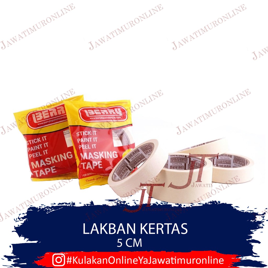 Berry Masking Tape 48 mm Lakban Kertas / Isolasi Kertas