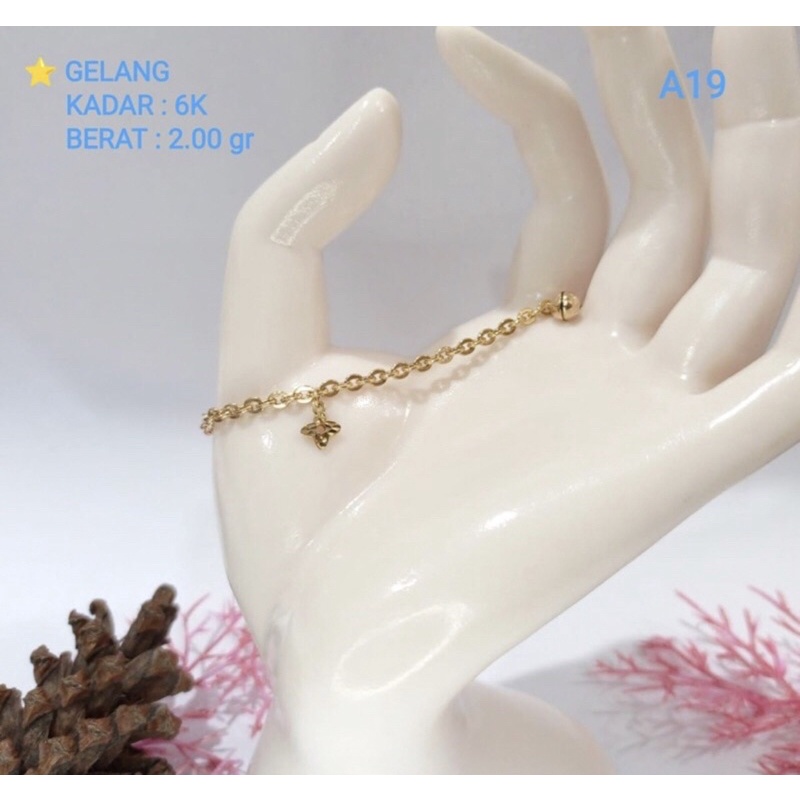 Gelang rantai ringan kadar 300/6k wanita dewasa