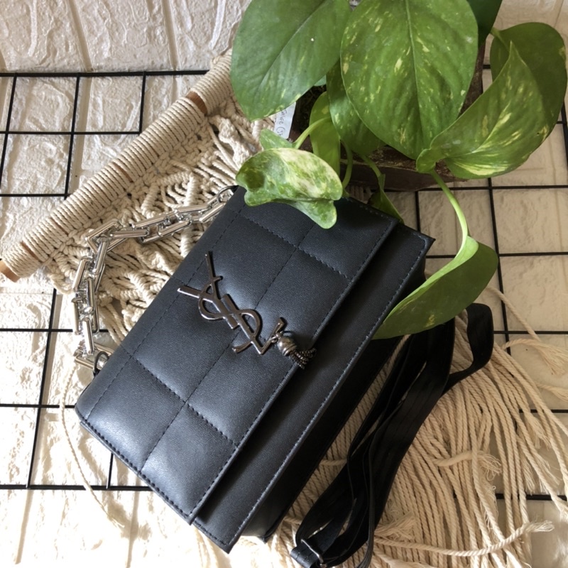 TAS WANITA SELEMPANG YSL BAG HITAM SIAP KIRIM