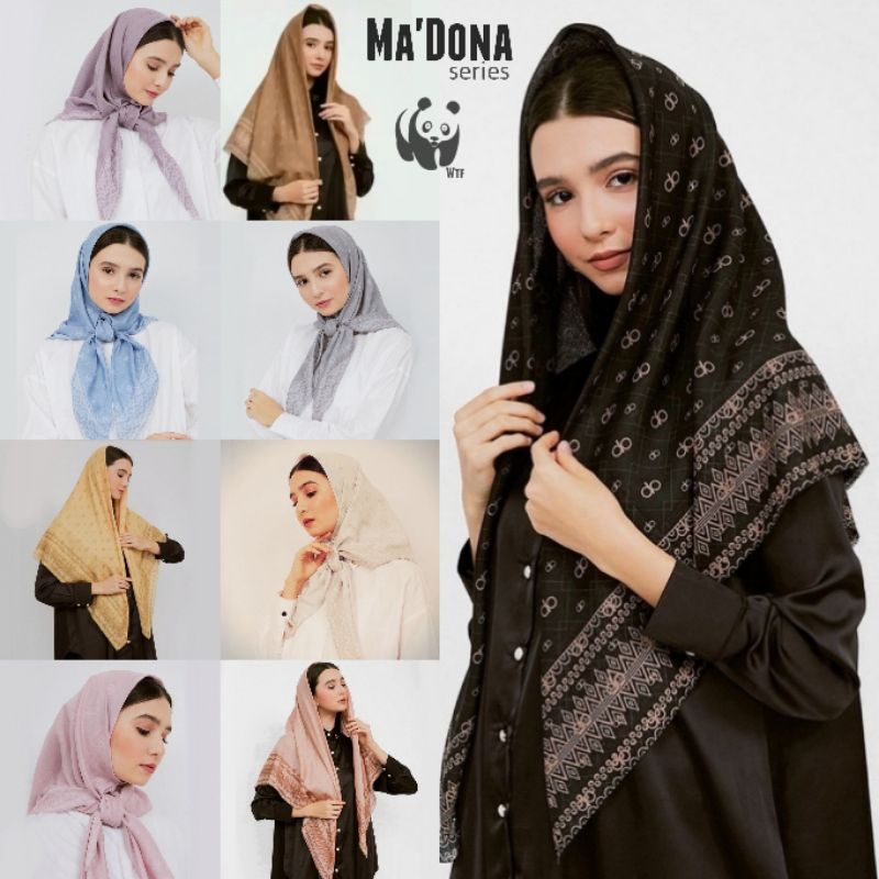 HIJAB VOAL SEGIEMPAT MOTIF || Ma'Dona series || mimpiinkamuselalu