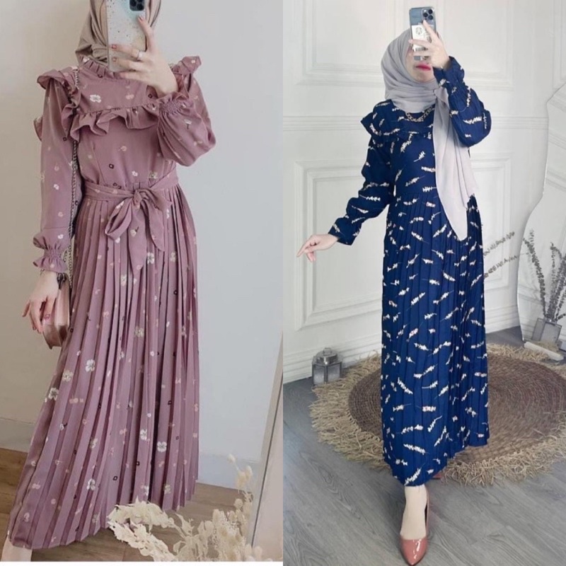 NAFIRA DRESS / DESTIN GAMIS PLISKET PREMIUM