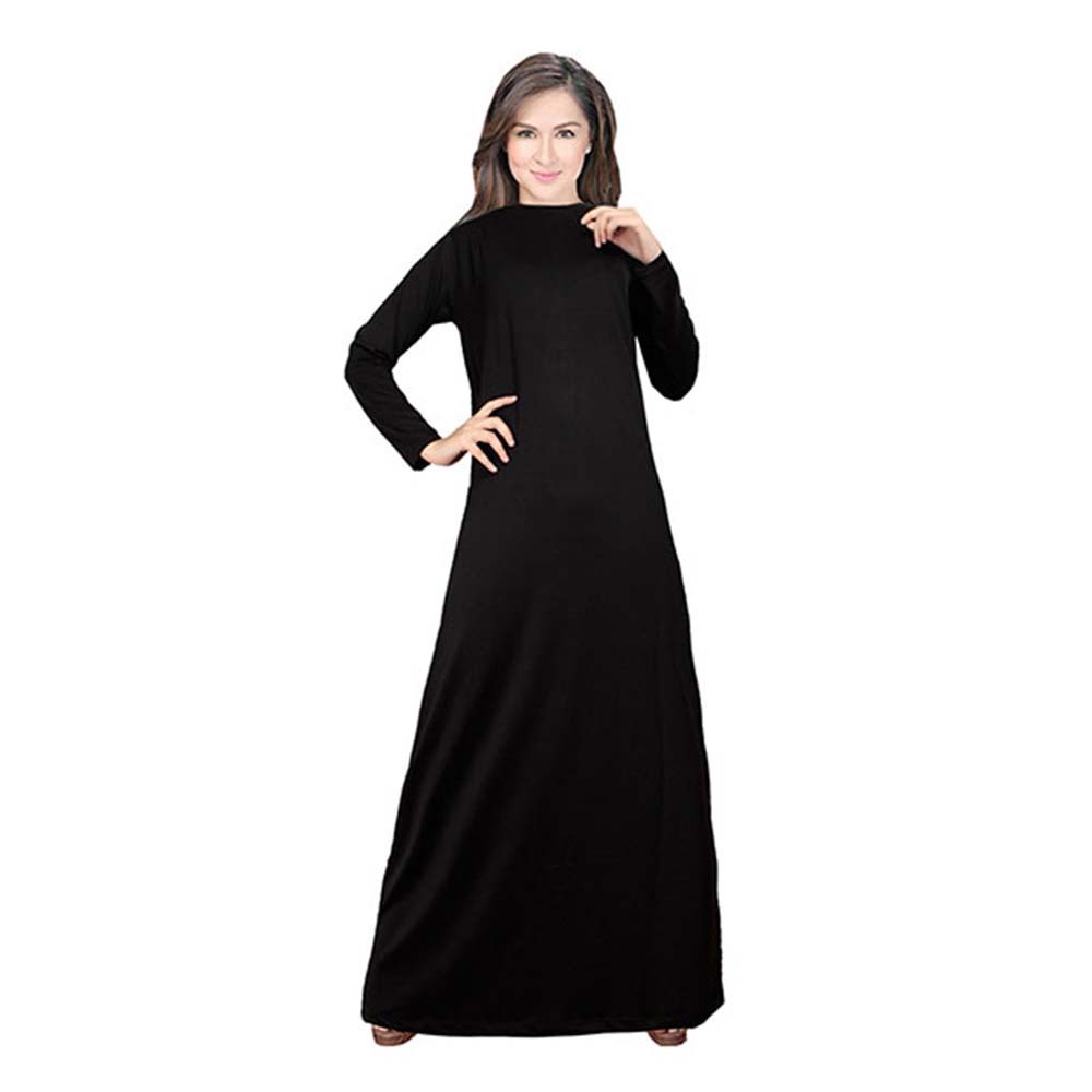 Dalaman inner manset lengan panjang untuk kaftan warna hitam putih bahan spandek halus polos daleman baju kaftan murah