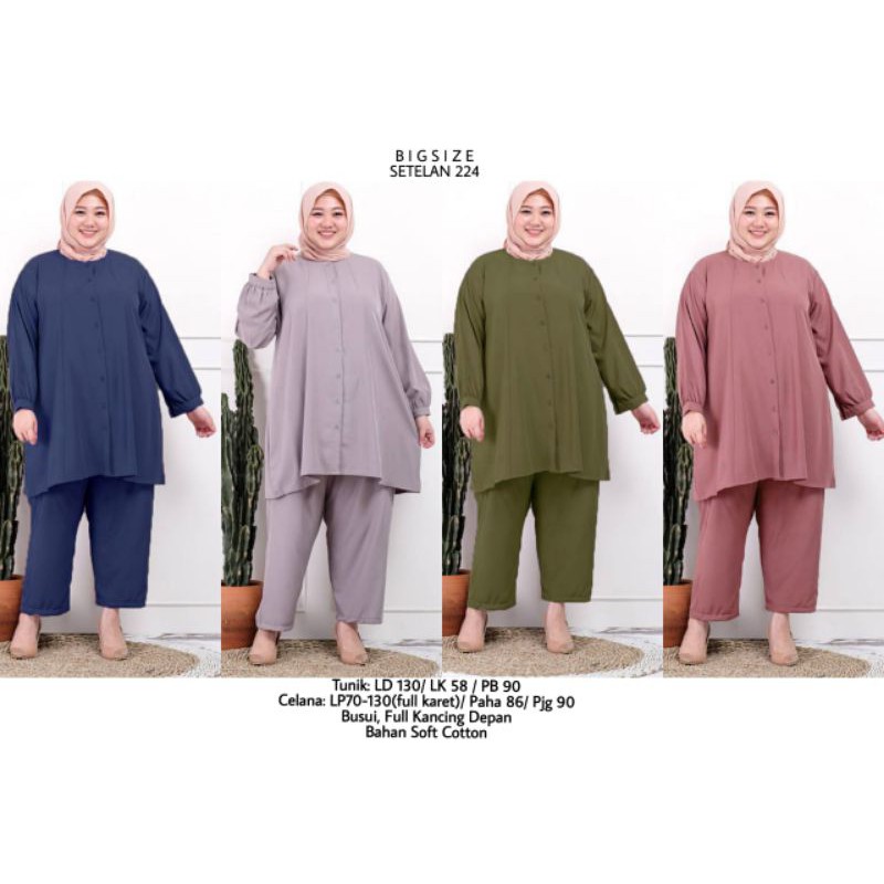 PLAIN JUMBO SET / ONE SET JUMBO / SETELAN RAYON