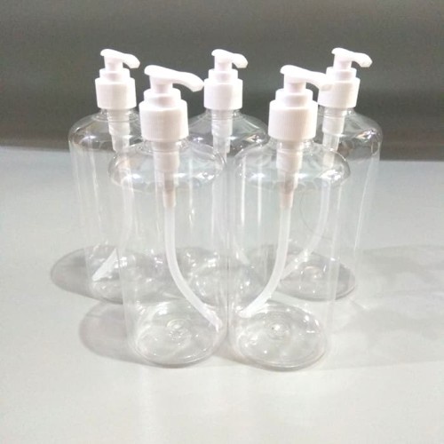 Botol 500ml Pump Varian sabun cair refill kosong pompa neck 28 termurah / Botol Plastik handsanitizer cair Grosir Pump pencet murah Berkualitas Neck28 Lebih Tebal / Botol Bening Sabun Cair, HandSanitizer 500ml Pompa Murah