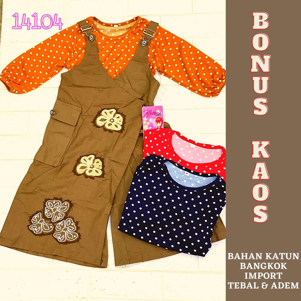 OVERALL BAJU  ANAK  PEREMPUAN  MODEL  JUMPSUIT KULOT BONUS 