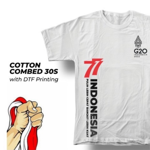 KAOS DISTRO G20 MOTIF ( BISA COD ) EDISI KEMERKEDAAN HUT R1 77 BAHAN CUTTON COMBED PREMIUM