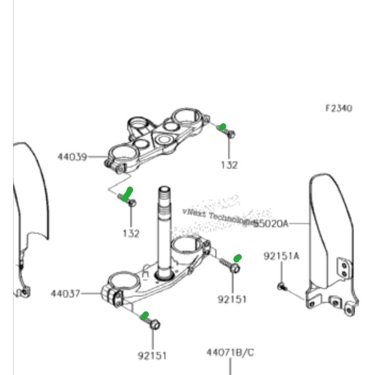 BAUT L STAINLESS SEGITIGA T ATAS BAWAH KAWASAKI KLX 150 DTRACKER