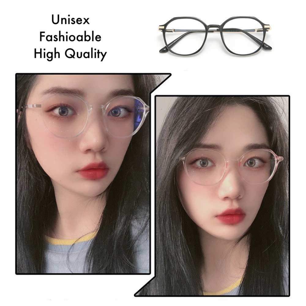 Kacamata Anti Radiasi [ Pink ] Blue Ray Lens - Pria dan Wanita - Design Korea - HM675