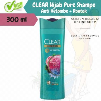 CLEAR HIJAB Pure Shampo Anti Ketombe Anti Rontok 300 ml Shampoo 300ml Hair Fall Hairfall