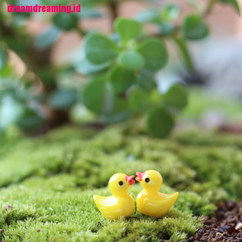 10pcs Miniatur Bebek Kuning Bahan Resin Untuk Bonsai