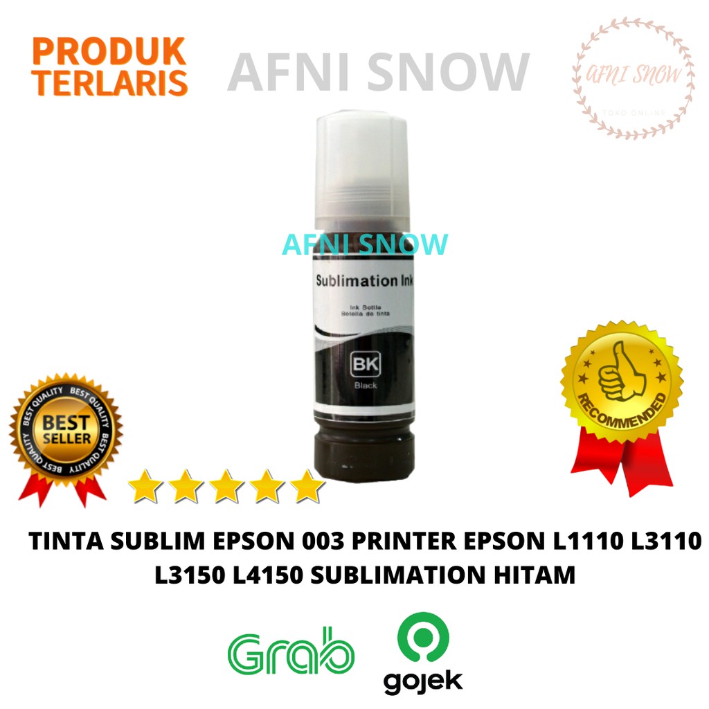 Tinta Sublim Epson 003 Sublimation Ink Sublime L1110 L3110 L4150 L3150 - Hitam - Black