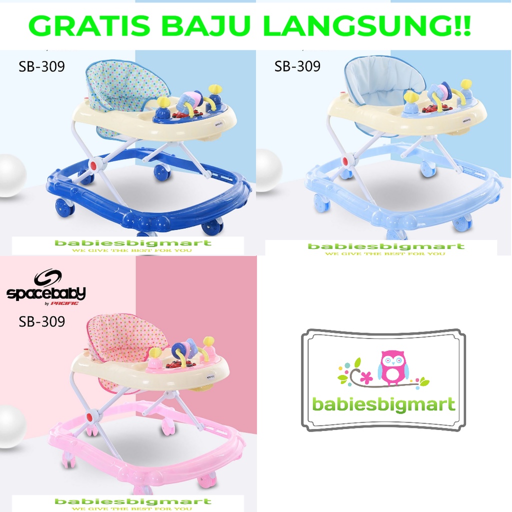 GRATIS BUBBLEWRAP BABY WALKER SPACEBABY SB 302 / 306 / 309 / 315 / 316 / 705 / 709 SPACE BABY Murah Meriah GRATIS BAJU LANGSUNG