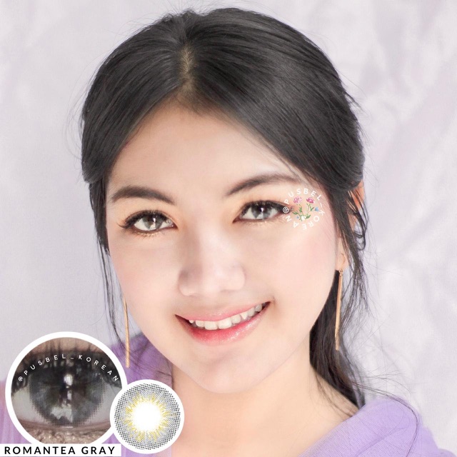 Softlens romantea gray &amp; brown original korea