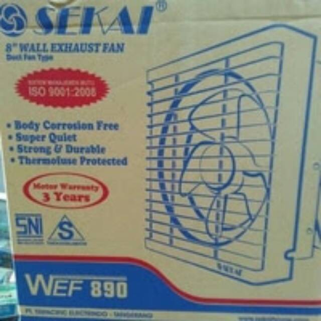 Sekai Wall Exhaust Fan WEF890 - WEF 890 - 8&quot; Kipas Angin