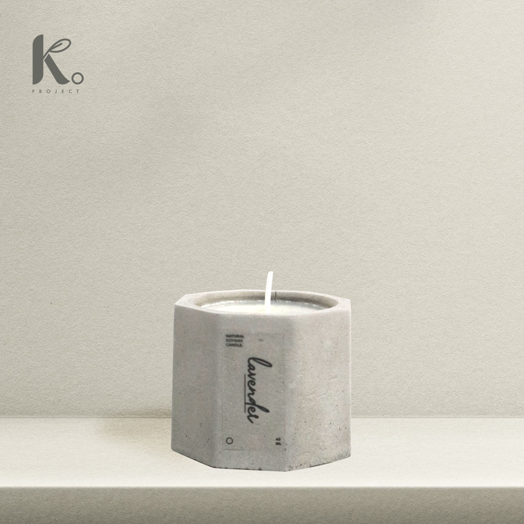 Kaori - 40 ml Lilin Aromaterapi Soy Wax Scented Candle / Concrete industrial candle