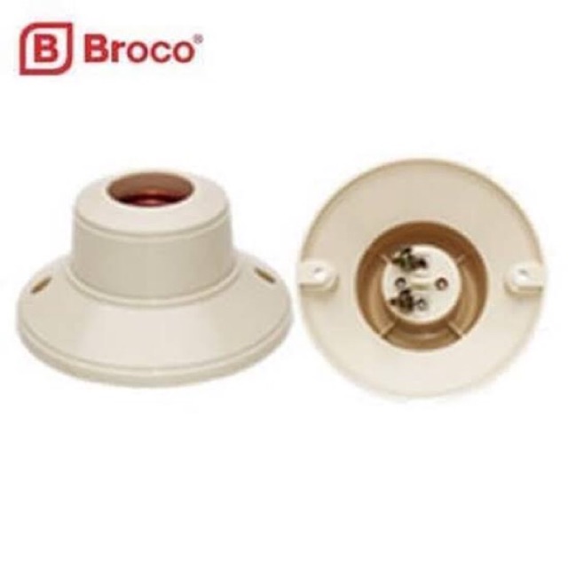 BROCO FITTING PLAFON 1212 / FITTING LAMPU BULAT BROCO CREAM WHITE