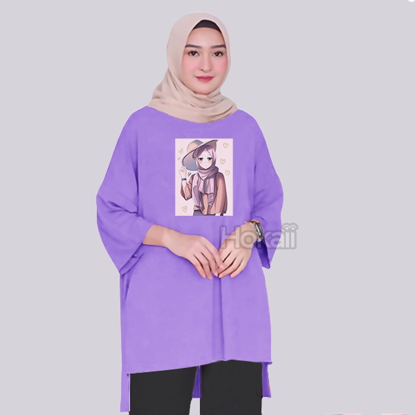 Kemeja Tunik Wanita  Jumbo | Kekinian Hijab 01 | Kaos Oversize LD 130 model kekinian remaja kekinian