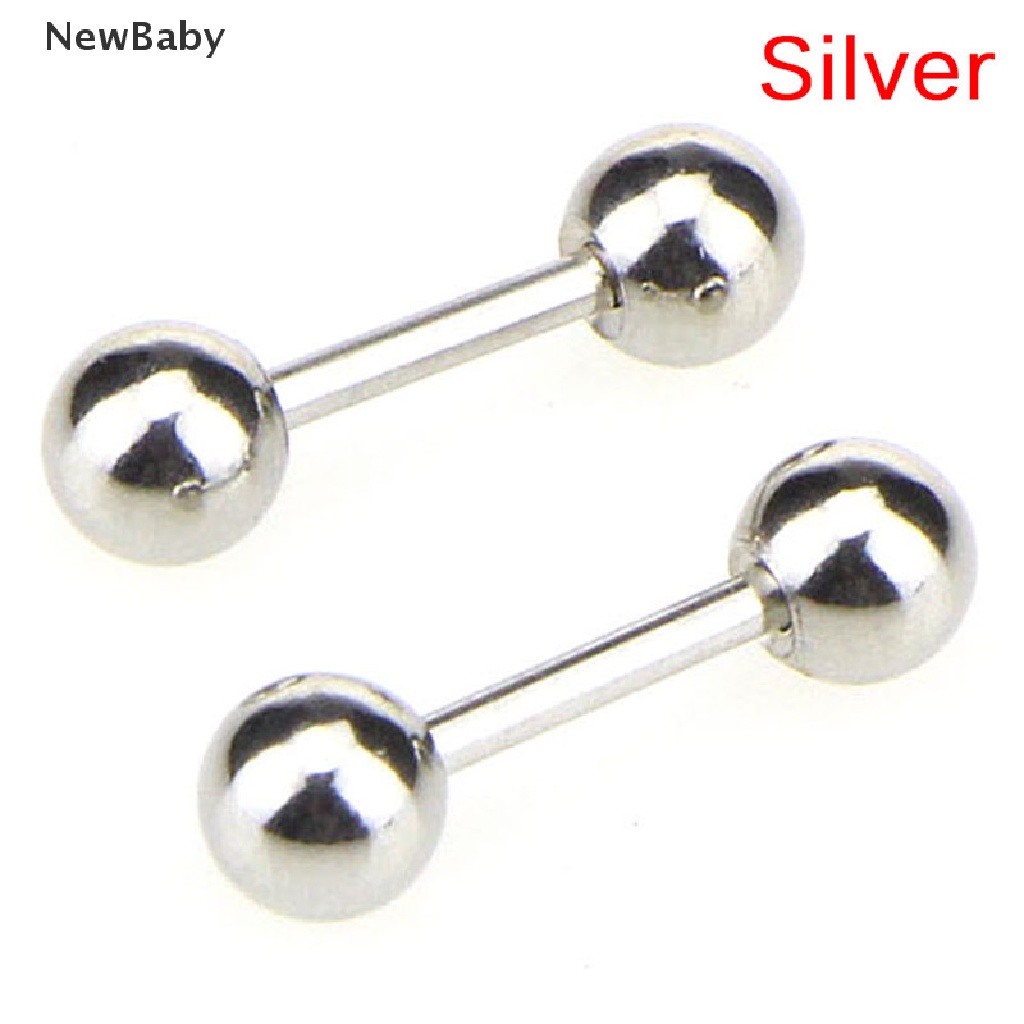 Anting Tindik Tulang Rawan Telinga Desain Barbell Bahan Stainless Steel Untuk Bayi