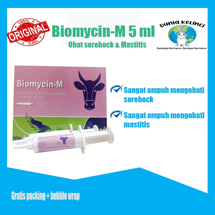 OBAT SOREHOCK MASTITIS BIOMYCIN M 5 ML KELINCI KUCING ANJING KAMBING SAPI MARMUT HEWAN