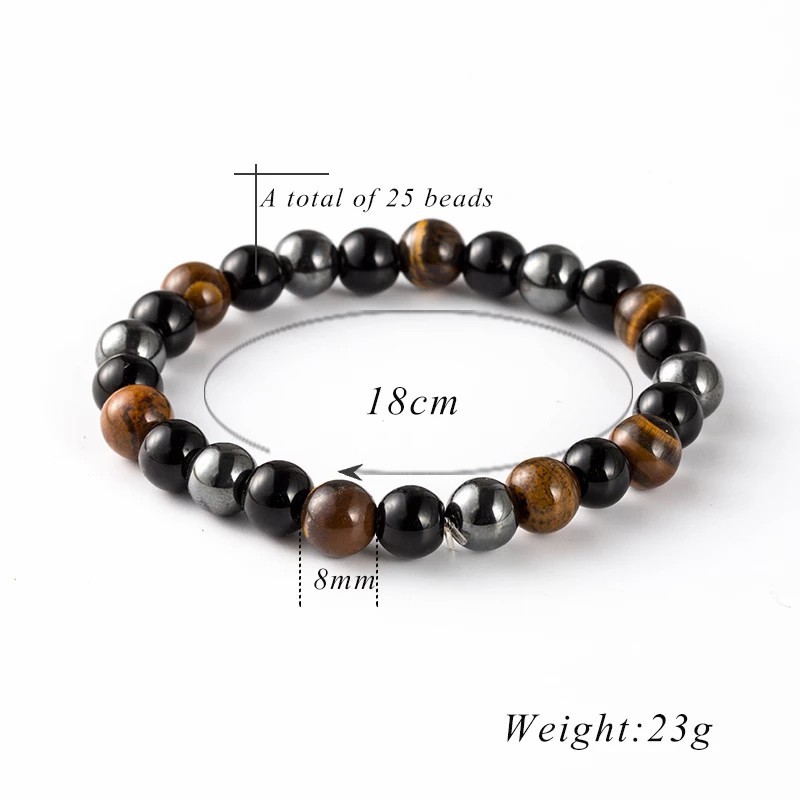 Hematite Batu Alam Tiger Eye Stone Gelang