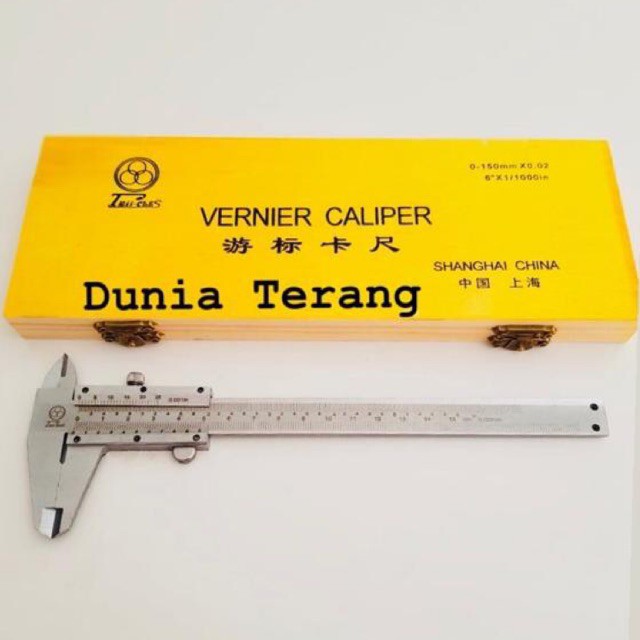 TRIICLES BRAND Sketmat Sigmat Jangka Sorong 15cm 6'' 6inch 150mmx0.02 Vernier Caliper - Kotak Kayu