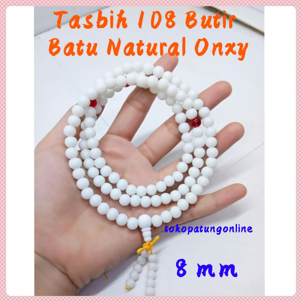 Tasbih Batu Natural Onxy Putih Susu