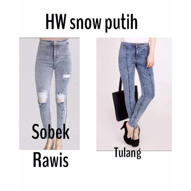 celana highwaist snow jeans wanita jsk murah premium high waist