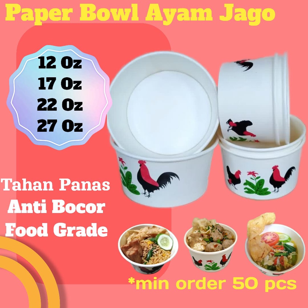 Mangkok Mangkuk Wadah Tempat Paper Papper Cup Rice Bowl Plastik Keramik Kertas Ayam Jago Mie Ayam Ba