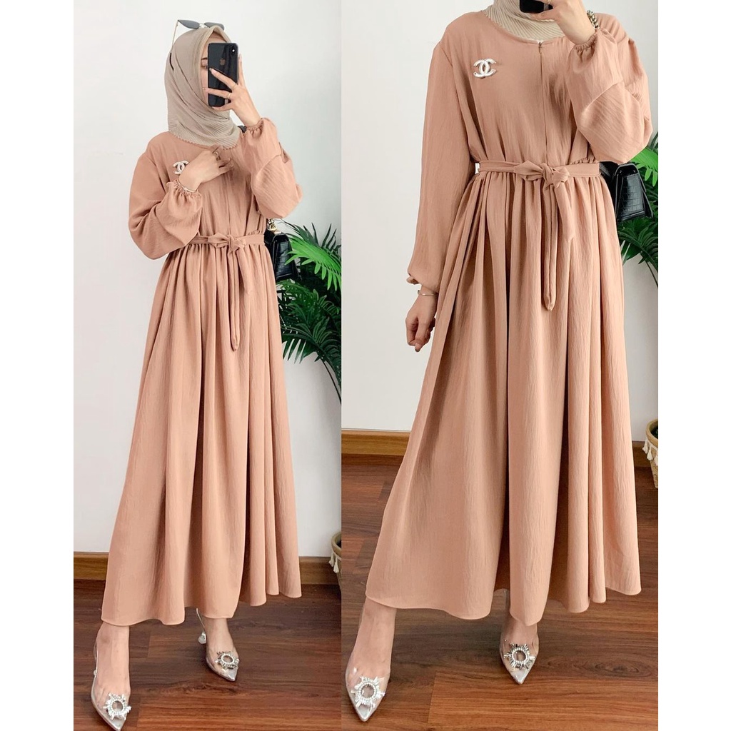 COD- Liana Midi Dress / Dress Muslim Terbaru 2022 / Long Dress Murah Kekinian / Outfit Muslim Wanita