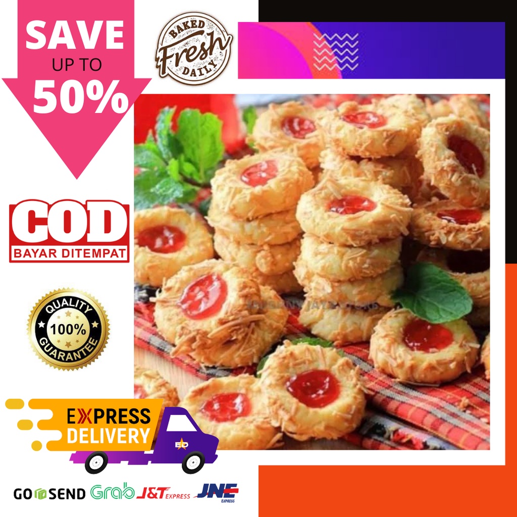 

PROMO!!! KUE THUMBPRINT STRAWBERRY STROBERY COOKIES ENAK MURAH