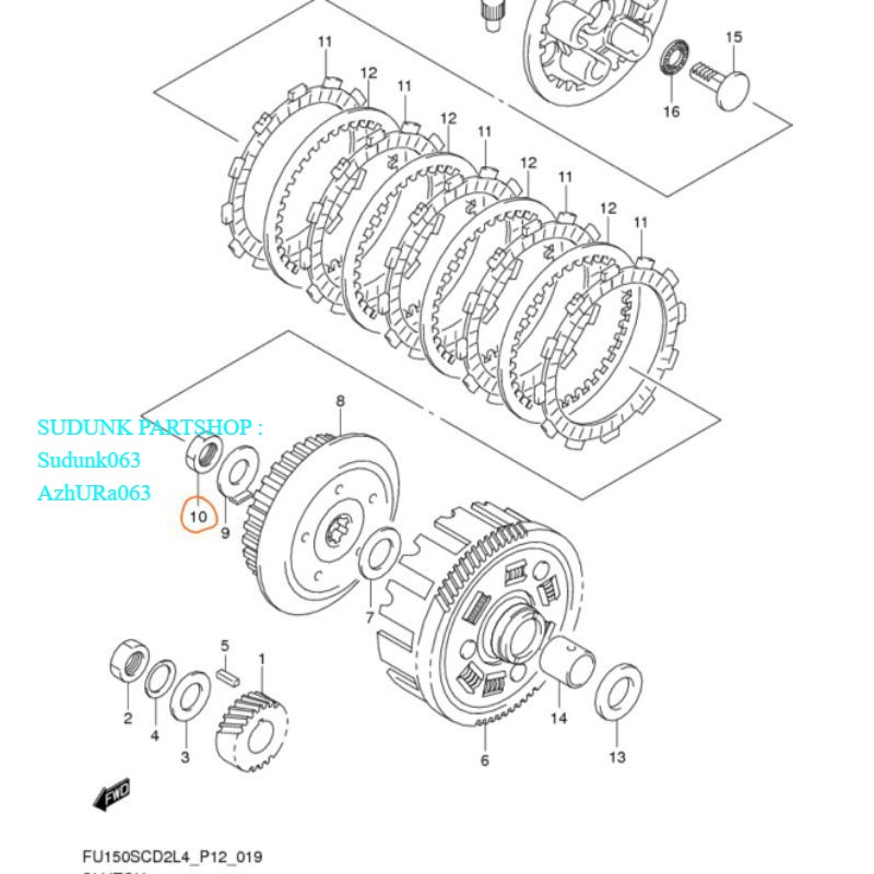 Nut clutch Sleeve hub mur rumah kampas kopling Satria Fu fufi Fu injeksi raider fi150 belang fi150 g