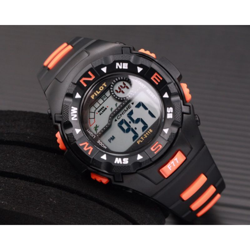 Jam Tangan Pria Digital Pilot Original 2118 Tahan Air Gratis Ongkir COD