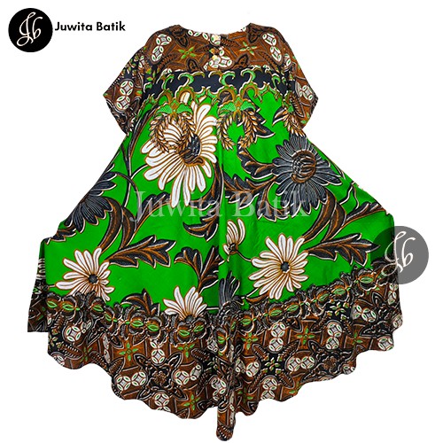 Juwita Batik - Daster Payung Jumbo XXL 120 Motif Batik Kencana - Daster Busui Jumbo - Daster Super Jumbo