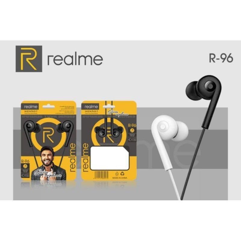 HEADSET REALME R-96 BASS HANDSFREE REALME R96 EARPHONE REALME R-96 BUDS BASS