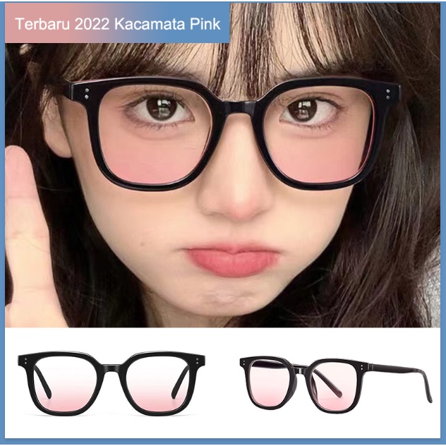 Terbaru 2022 Kacamata Hitam wanita Kacamata 2 warna Pink Blush on Kotak import COD  Sunglassess Simple Import Murah