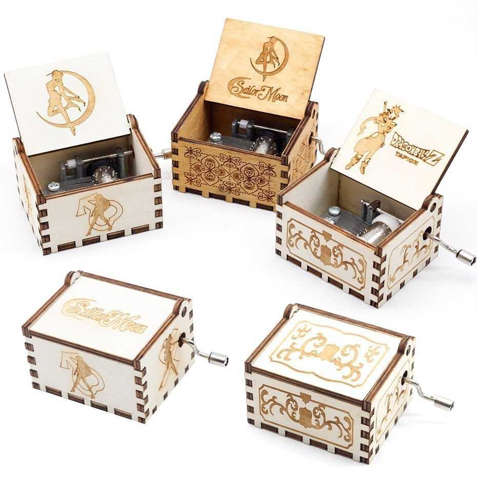 ANPRO Kotak Musik Antik Wooden Music Box Engraving - ADQ0194