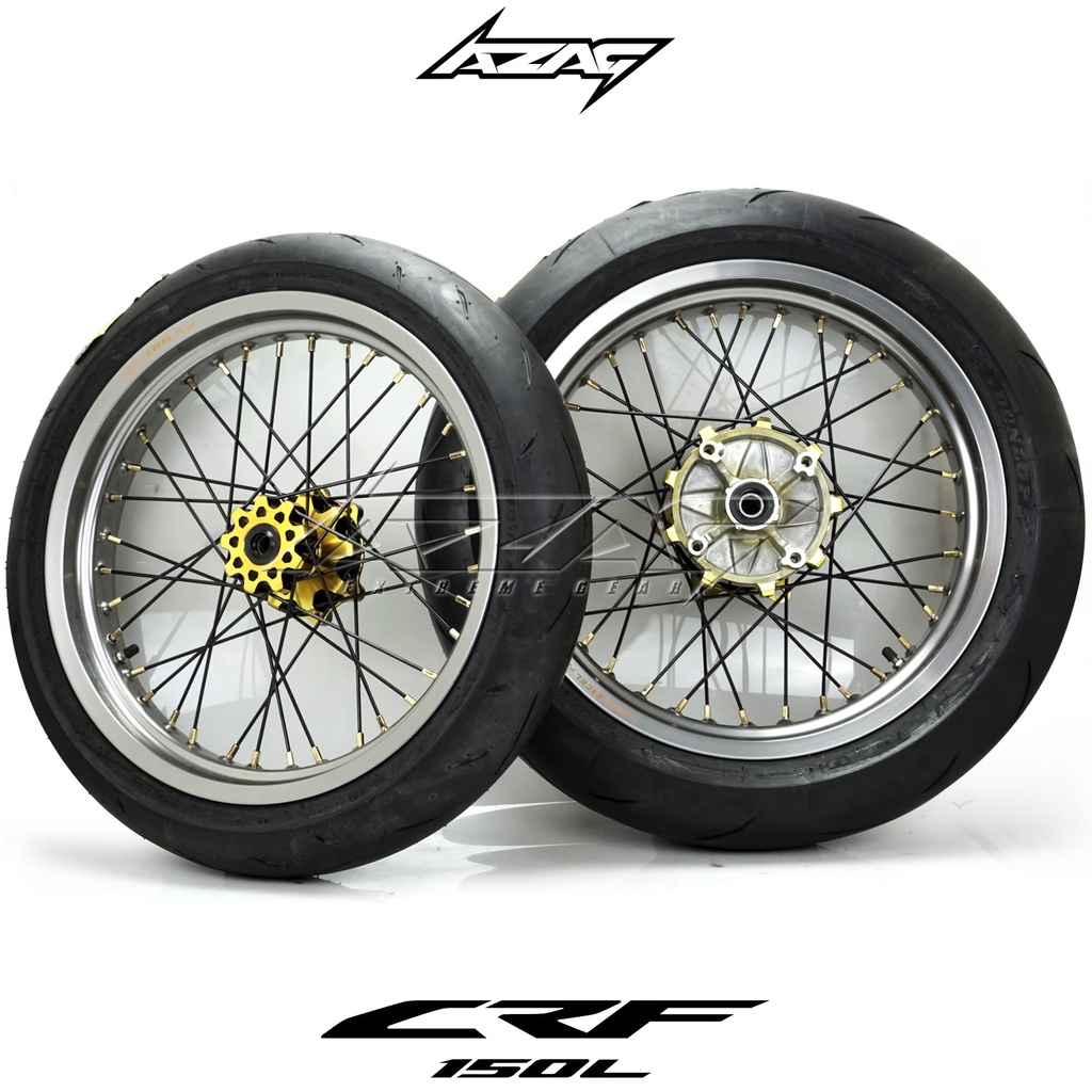 BAN SET SUPERMOTO CRF 150L VELG EXCEL BAN DUNLOP SOFT COMPOUND JAPAN