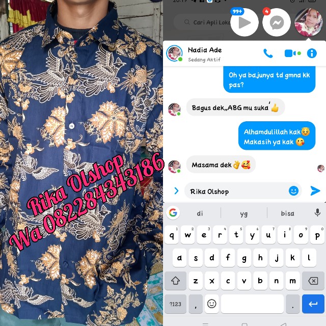Kemeja Batik Pria Lengan Panjang Bl27 Katun Motif Modern Dixmont Semi Slimfit Premium