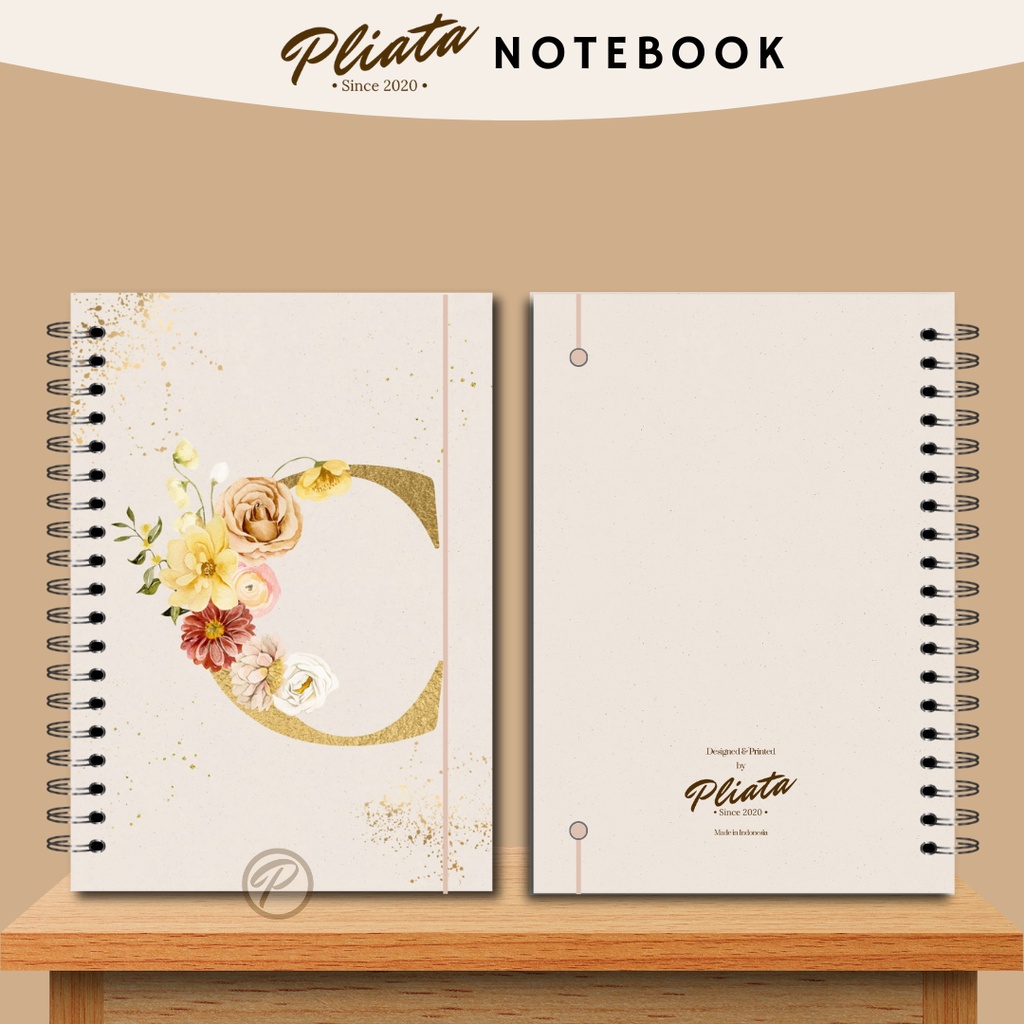 PLIATA NOTEBOOK SPIRAL - GOLD A-E - Softcover Doft Aesthetic Book Buku Tulis