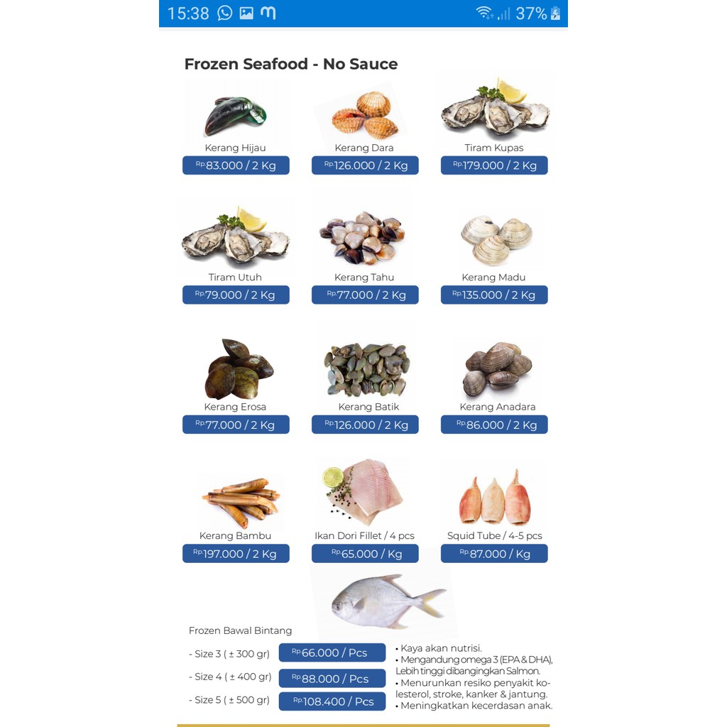 

Frozen Seafood - No sauce