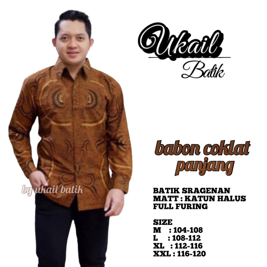 BABON COKLAT UKAIL KEMEJA BATIK SOLO PRIA LENGAN PANJANG LAPIS FURING ATASAN BATIK PREMIUM MODERN KATUN HALUS  ASTAGUNA PAKU AJI PLENJAK BIRU MAHKOTA KUNING PEKSI MUDO IJO MESEM DWI BHARA DAUN PISANG  JOGLO UNGU DEWANGGA MERAH PARANG MERAH KRISNAMUKTI