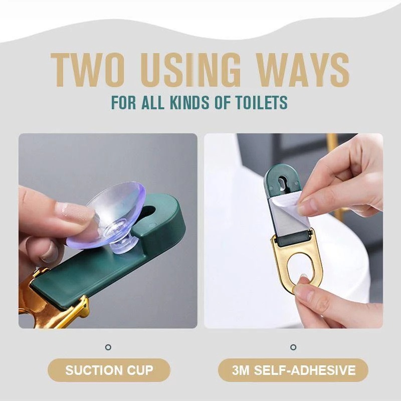 Creative Bathroom Anti-dirty Foldable Toilet Lid Handle Lifter / Self-adhesive &amp; Suction Cup Portable Furniture Puller Lifter