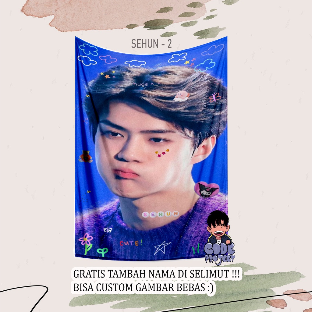 SELIMUT SEHUN EXO - selimut kpop exo - selimut exo - sehun exo - selimut custom sehun - custom selim