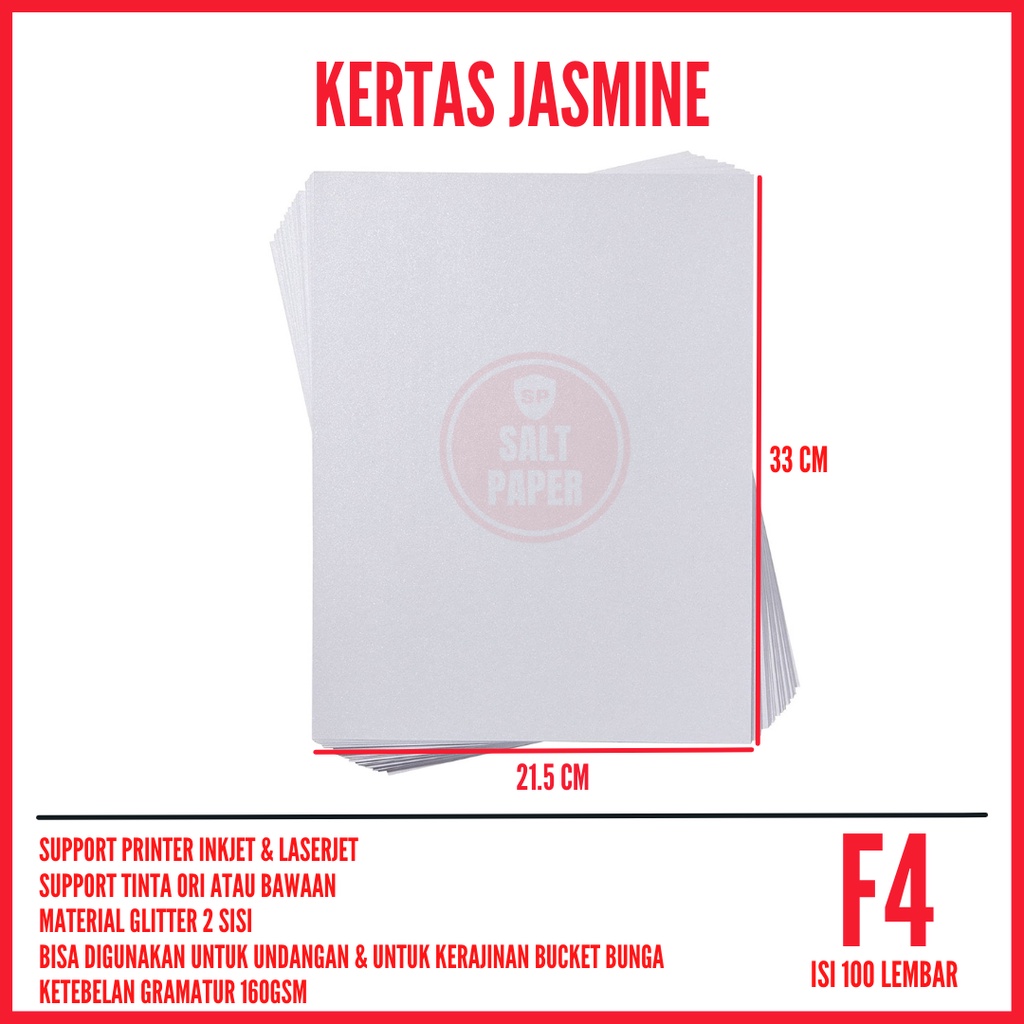

Kertas Bunga Jasmine isi 100 lembar / Kertas Jasmine F4 / Undangan Jasmine Glitter F4