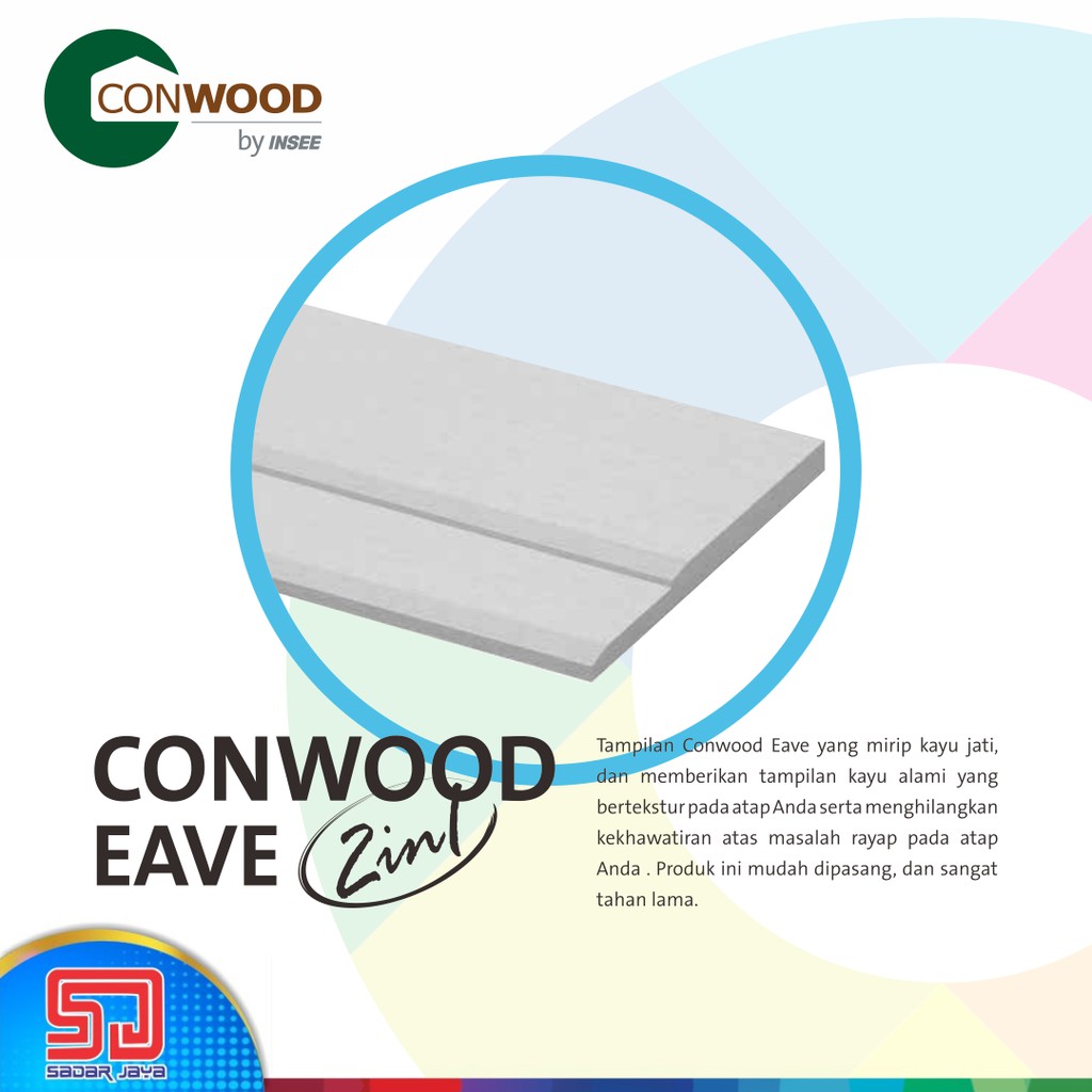 Conwood Eave 2 IN 1 (235 x 3050 x 16 mm) Lisplang Fiber Cement GRC