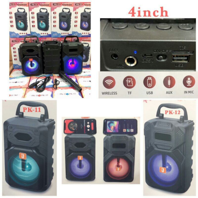 SPEAKER BLUETOOTH TWS 4" PK-11/PK-12(SUARA MANTAB)