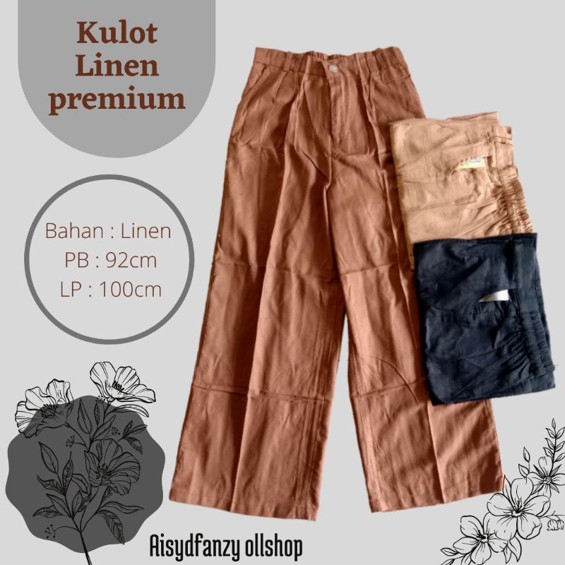 1KG MASUK 4PCS / KULOT LINEN HIGHWAST PREMIUM / SEOUL YUKA KULOT LINEN HIGHWAST KOREAN STYLE HITS